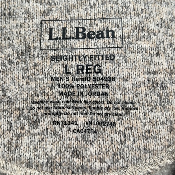NWOT LL Bean Mens zip up Fleece - Picture 4 of 8